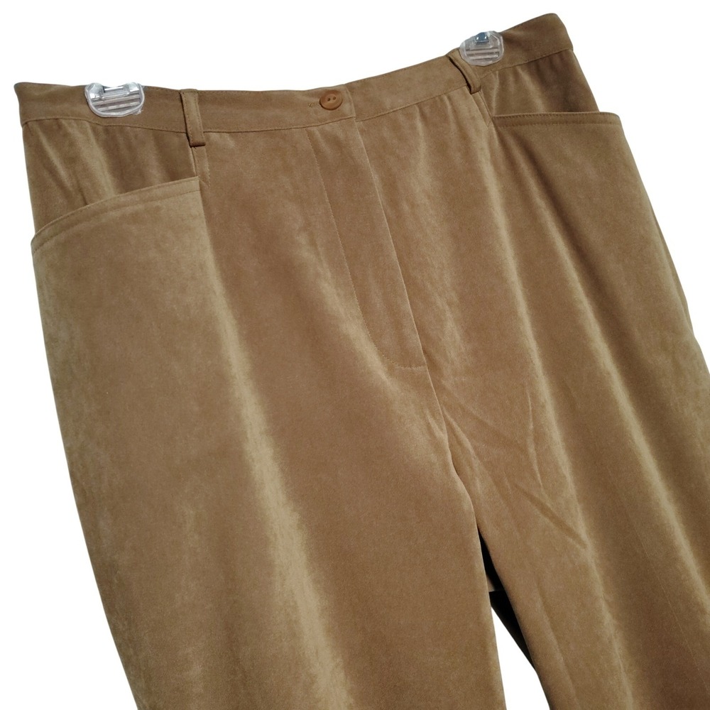 Appleseed's Petite 12P Brown Straight Cut Western Corduroy Pants Womens Trousers